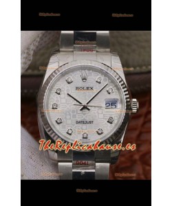 Rolex Datejust 36MM Movimiento ETA-3135 Réplica Suiza Caja en Acero 904L en Dial Blanco