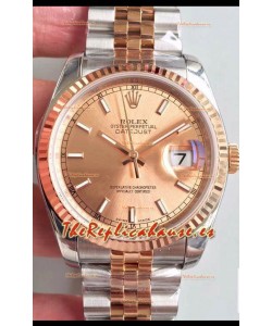 Rolex Datejust 36MM Movimiento Cal.3135 Reloj Réplica Suizo en Acero 904L Caja en Dos Tonos Dial Oro