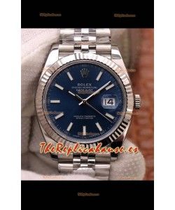 Rolex Datejust 41MM Movimiento Cal.3135 Reloj Réplica Suizo en Caja de Acero 904L Dial Azul