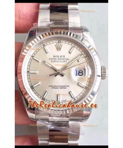 Rolex Datejust 36MM Movimiento Cal.3135 Reloj Réplica Suizo en Acero 904L Dial en Acero