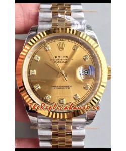 Rolex Datejust 41MM Movimiento Cal.3135 Reloj Réplica Suizo en Acero 904L Caja en Dos Tonos