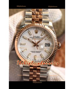 Rolex Datejust 36MM Movimiento Cal.3135 Reloj Réplica Suizo en Acero 904L Caja en Dos Tonos Dial Blanco
