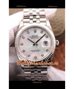 Rolex Datejust 36MM Movimiento Cal.3135 Reloj Réplica Suizo en Acero 904L Dial Perla