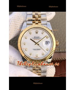 Rolex Datejust 41MM Movimiento Cal.3135 Reloj Réplica Suizo en Acero 904L Dos Tonos Dial Perla