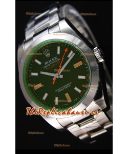 Rolex Milgauss 116400M Reloj Suizo con Dial en Negro - Último Reloj de Acero 904L