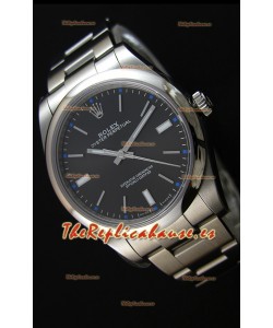 Rolex Oyster Perpetual Reloj Réplica Japonés - Dial Negro en Caja de 39MM