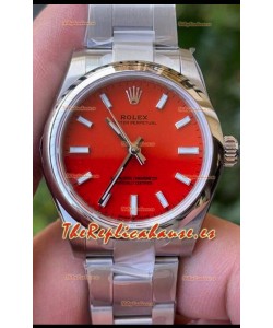 Rolex Oyster Perpetual REF#277200 31MM Movimiento y Réplica Suizo Dial Rojo Acero 904L Reloj Réplica Espejo 1:1