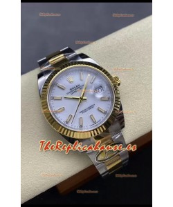 Rolex Datejust M126333 41MM ETA3235 72 Horas Energía Dial Blanco Oyster Réplica Espejo 1:1 Oro Amarillo Acero 904L