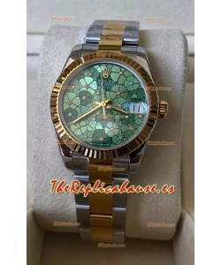 Rolex Datejust M278273 31MM Réplica Suiza Oro Amarillo en Dos Tonos - Dial Verde Motivo Calidad Espejo 1:1