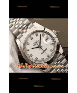 Rolex Datejust 41MM Cal.3135 Reloj Réplica Suizo a Espejo 1:1 Caja de Acero 904L Dial Blanco