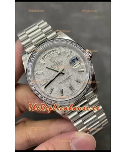 Rolex Day Date Presidential Acero Inoxidable Dial Meteorite Reloj 40MM - Calidad Espejo 1:1