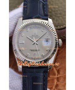 Rolex Day Date Reloj Acero 904L Dial Gris 36MM - Calidad Espejo 1:1