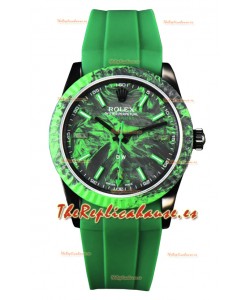 Rolex Milgauss DiW Reloj Caja Carbón Verde - Movimiento Automático ETA2836 en Correa Verde