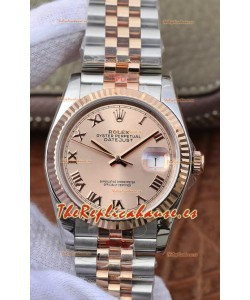 Rolex Datejust 36MM Movimiento ETA-3135 Reloj Réplica Suizo en Acero 904L en Dos Tonos Dial Champange