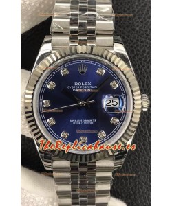 Rolex Datejust 36MM Movimiento ETA-3135 Réplica Suiza en Acero 904L en Dial Azul 