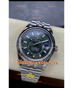 Rolex Sky-Dweller REF #m336935 Dial Verde Reloj Caja Acero 904L Réplica Espejo 1:1