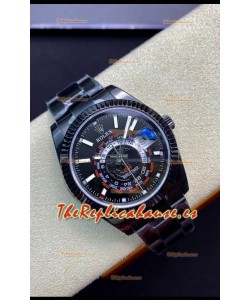 Rolex SkyDweller Reloj Suizo Caja Revestida en PVD - Dial Negro Edición DIW