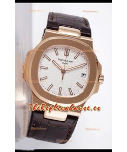 Patek Philippe Nautilus 5711/1R 1 Reloj Réplica a Espejo 1:1 Dial Blanco Oro Rosado