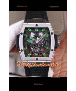 Hublot Masterpiece MP Edición Senna Genuino Tourbillon Reloj Réplica en Caja de Titanio