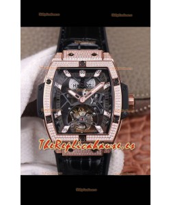 Hublot Masterpiece MP Edición Genuino Tourbillon Reloj Réplica Suizo Caja en Oro Rosado