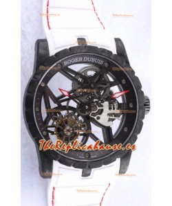 Roger Dubuis Excalibur Spider Flying Tourbillon Caja tipo Skeleton Caja de Carbono Reloj Suizo a Espejo 1:1
