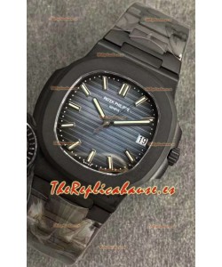 Patek Philippe Nautilus 5711 Revestimiento PVD Negro Reloj Réplica Suizo Dial Azul 