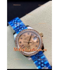Rolex Datejust Ladies 28MM Movimiento Cal.3135 Réplica Suizo en Acero 904L Dial Marrón