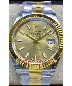 Rolex Datejust 126333 41MM Cal.3135 Reloj Réplica Suizo a Espejo 1:1 en 904L Dial Dorado