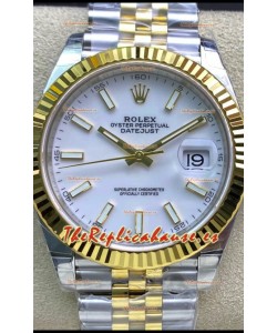 Rolex Datejust 126333 41MM Cal.3135 Reloj Réplica Suizo a Espejo 1:1 en 904L Dial Blanco