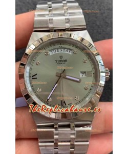 Tudor Reloj Edición Royal - Réplica Espejo 1:1 en Caja de Acero - Dial Diamantes Gris