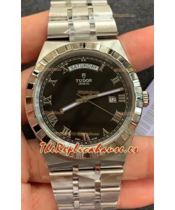 Tudor Reloj Edición Royal - Réplica Espejo 1:1 en Caja de Acero - Dial Romano Negro