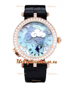 Van Cleef & Arpels Donde Des Papillons Caja Oro Rosado Reloj Movimiento Réplica Suizo