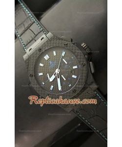 Hublot Big Bang Reproducción Reloj Suizo Todo Carbón en Azul