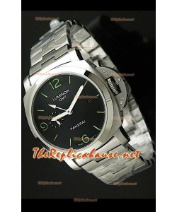 Panerai Lumenor GMT PAM329 Reloj Japonés con Correa de Acero