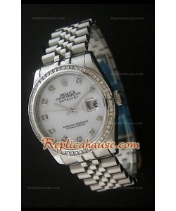 Rolex Datejust Reproducción Reloj Suizo con Esfera Blanca