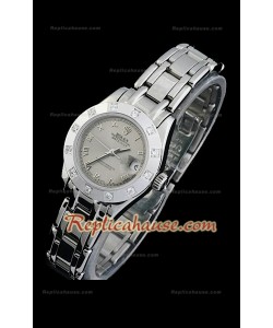 Rolex Datejust Reproducción Reloj Suizo para Señoras con Esfera Gris y Números Árabes