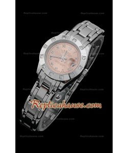 Rolex Datejust Reproducción Reloj Suizo para Señoras en Esfera Champagne