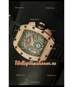 Richard Mille Edición Felipe Massa, Reloj Réplica Suiza en Caja de Oro Rosado y Titanio