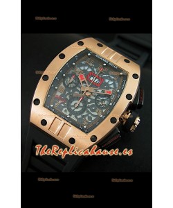 Richard Mille RM011 Edición Filipe Massa Carcasa de Oro Rosado sobre Titanio Réplica Suiza