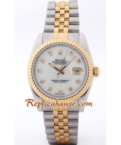 Rolex Réplica Datejust Reloj - Dos Tonos