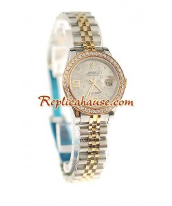 Rolex Suizo Réplica estampado floreado Datejust Reloj - tamaño dama
