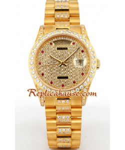 Rolex Réplica Day Date Gold Diamond