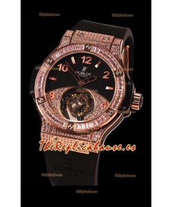 Hublot Tourbillon Solo Bang Sapphires Oro Rosado Reloj Suizo