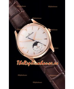 Jaeger LeCoultre Master Ultra Thin Moon Oro Rosado Reloj Réplica a Espejo 1:1