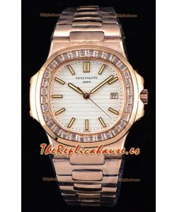 Patek Philippe Nautilus 5711/1R Reloj a Espejo 1:1 - Bisel Diamantes Baguette