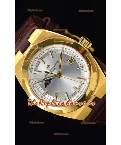Vacheron Constantin Overseas MoonPhase Oro Amarillo Reloj Suizo Correa Marrón