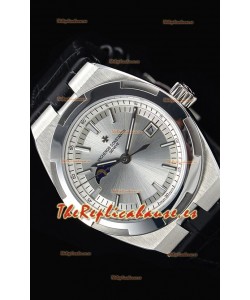 Vacheron Constantin Overseas MoonPhase Reloj Suizo Acero Inoxidable en Correa Negra