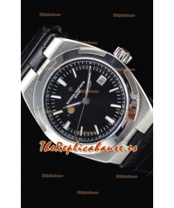Vacheron Constantin Overseas MoonPhase Reloj Suizo Acero Inoxidable Dial Negro
