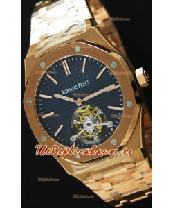Audemars Piguet Royal Oak Tourbillon 41mm Reloj Extra Fino Dial Azul Oscuro