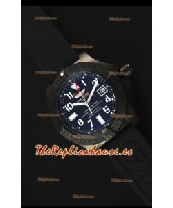 Breitling Avenger Blacksteel Reloj Replica Suizo revestimiento DLC, Dial Negro